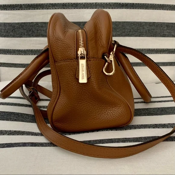 Michael Kors Camel Brown Soft Leather Satchel Crossbody Bag - Picture 3 of 8